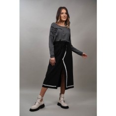 FUSTA DIN BUMBAC SPORT LUCE TALIE UNICA Negru
