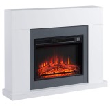 HOMCOM Semineu Electric de Perete cu Efect de Flacara e Incalzire, incalzitor pentru interior 2000W, Acoperire 37m&sup2;, Timer 7 Zile, Alb | AOSOM RO