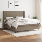 VidaXL Pat box spring cu saltea, gri taupe, 160x200 cm material textil 3131445