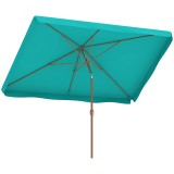 Outsunny Umbrelă de Grădină &Icirc;nclinabilă cu Deschidere cu Manivelă și Orificiu de Aerisire, 300x200x235 cm, Turcoaz | Aosom Romania