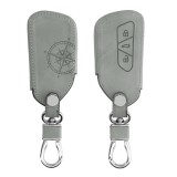 Husa Cheie Auto pentru VW - 3 Butoane, Piele nabuc, Gri, 52653.03, Kwmobile