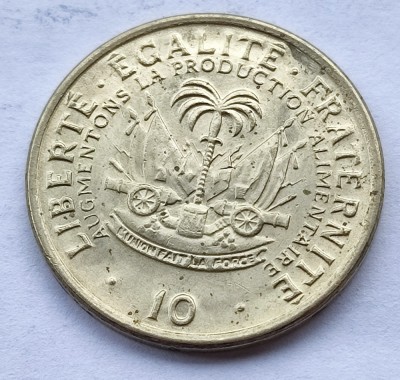379. Moneda Haiti 10 Centimes 1975 (F.A.O.) foto