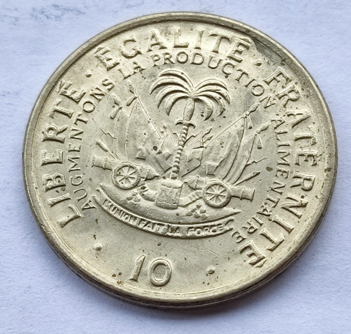 379. Moneda Haiti 10 Centimes 1975 (F.A.O.)