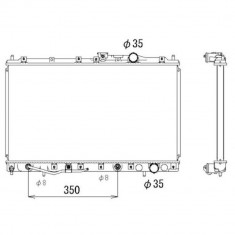 Radiator racire Mitsubishi Galant (E50), 01.1993-12.1996 Motor 2, 0 101kw; 2, 0 V6 110kw; 1, 8 85kw Benzina, cutie M/A, dimensiune 658x375x16mm, Cu l