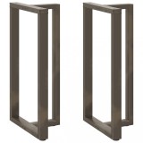 VidaXL Picioare de masă de bar &icirc;n formă de T, 2 buc., negru, 60x35x(110-111) cm, oțel