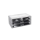 Organizator cosmetic din acril, transparent, cu sertare, 23 x 12 x 10 cm, Oem