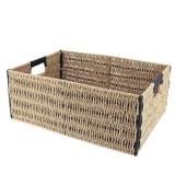 Cumpara ieftin Coș Bicolor Depozitare Metal / H&acirc;rtie 44X31X17 Cm &ndash; Natural / Negru | Organizatoare Baie