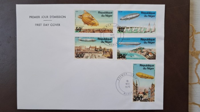 ZEPPELIN 1976 Niger complet set FDC