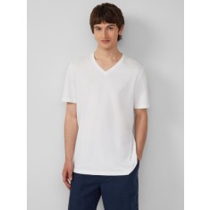 s.Oliver Tricou barbati cu decolteu in V, Regular fit, din bumbac, Alb, M