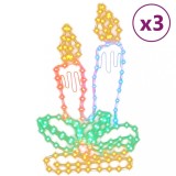 Cumpara ieftin Figurine lumanari de Craciun cu 144 LED-uri, 3 buc., 70x42 cm