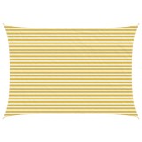 vidaXL P&acirc;nză de umbră Galben și alb 3 x 6 m HDPE 42032832