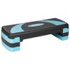 Stepper aerobic 3 nivele Rebel Active, gri/albastru, 78x23cm, reglabil 10/15/20cm, antiderapant, PP