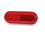 Lampa Laterala LED Neon 24V Rosu Ovala 118mm x 46mm, Angel Eyes, Catadioptru, IP68, Auto, Camion, Remorca