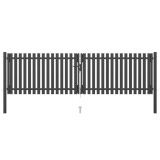 VidaXL Poartă de gard grădină, antracit, 4 x 1,25 m, oțel