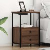 VidaXL Cabinet de noptiere cu stație de &icirc;ncărcare 2 pcs Stejar brun