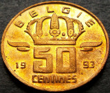 Moneda 50 CENTIMES - BELGIA, anul 1993 * cod 1740