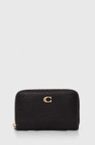 Coach portofel de piele femei, culoarea negru