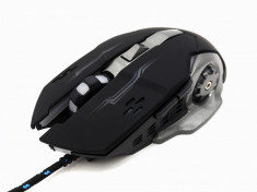 Mouse Optic Media-Tech Cobra Pro BORG pentru Gaming, 5 Butoane, Scroll, Iluminare, 1200-3200 DPI, Negru foto