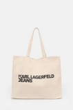 Karl Lagerfeld Jeans geanta de bumbac culoarea bej, A1W50002