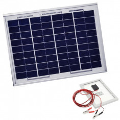 Panou Solar Fotovoltaic 30W 36 Celule 65x36cm Cablu Clesti 12V foto