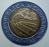 7.936 SAN MARINO War on Drugs 500 LIRE 1985 XF BIMETAL