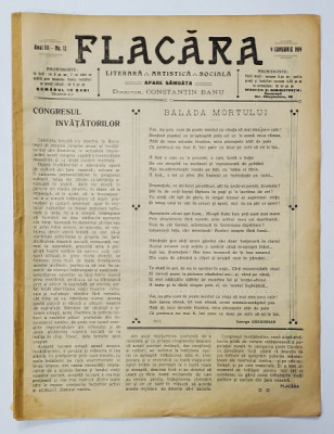 FLACARA , LITERARA , ARTISTICA , SOCIALA , ANUL III , NR. 12 , 4 IANUARIE , 1914 foto
