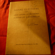 MD Hangan - Norme Elvetiene pt.lianti pt Mortare si Betoane -1935 -39pag si foto