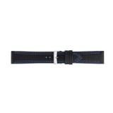 Curea de ceas Neagra cu cusatura albastra Morellato Futnet Genuine Leather -