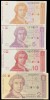 CROATIA SET / LOT 1 + 5 + 10 + 25 DINARI 1991, UNC , necirculate