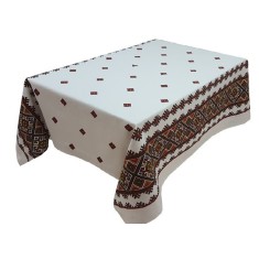 Fata de masa pentru 4 persoane, Traditional negru, bumbac 100%, 150x150cm, multicolor