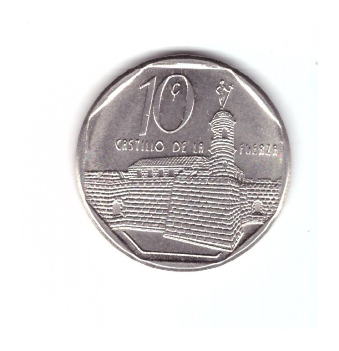 Moneda Cuba 10 centavos 2016, stare foarte buna, curata, cu luciu