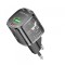 Incarcator Retea Borofone BN17 Sunlight, 20W, 3A, 1 x USB-A - 1 x USB-C, Negru
