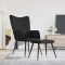 Scaun de relaxare cu taburet, negru, textil