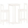 Set mobilier de bar, 3 piese, alb, lemn masiv de pin