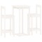 Set mobilier de bar, 3 piese, alb, lemn masiv de pin