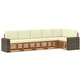 vidaXL Set canapea sectională 6 piese lemn acacia Natural Crem mobilier gradina