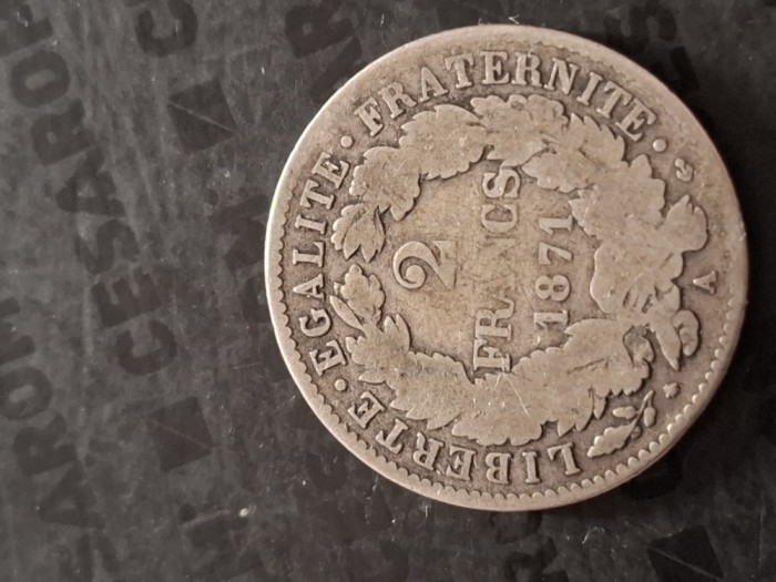 2 francs 1871 argint