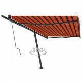 VidaXL Copertină autonomă retractabilă automat oranj/maro 500x300 cm