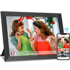 Rama foto digitala Exaltus®, 10.1 inch, aplicatie Frameo, Android 11, Memorie interna 16GB, RAM 1GB, Touchscreen, 1280x800 HD IPS, card microSD, difuz