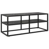 Cumpara ieftin Comoda TV, negru, 100 x 40 x 40 cm, sticla de marmura neagra