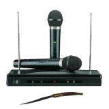 Cumpara ieftin Set Microfoane Wireless Ideallstore C-05, Receptor FM, Cablu Jack, Ideal Karaoke + Cutit Spaniol Cadou