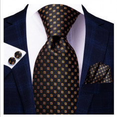Set cravata + batista + butoni - matase, tesatura Jaquard - model 63