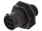 Conector circular soclu pentru montare pe panou cu piuliță din față