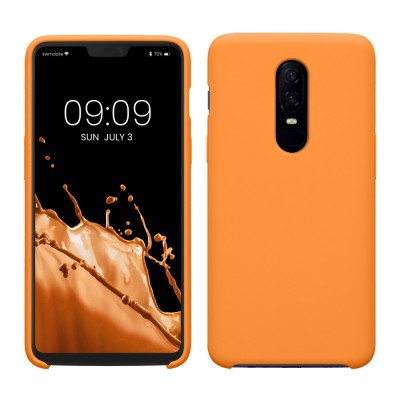 Husa Kwmobile pentru OnePlus 6, Portocaliu, Silicon, KWM0000099A031C foto