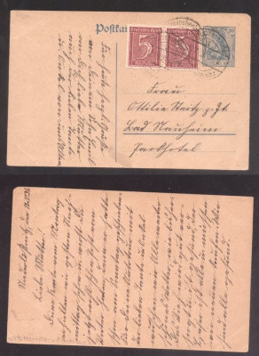 Germany Reich 1921 Postal History Rare Uprated postcard postal stationery DB.038 foto