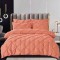 Lenjerie pat dublu cu pliuri,cearceaf cu elastic,bumbac finet,6 piese,portocalie-A761