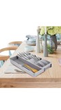 Cumpara ieftin Organizator Tacamuri Sertar Extensibil, 9 Compartimente, Plastic Gri 40x30x5.5cm