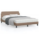 Cadru de pat cu tablie, cappuccino, 120x200 cm, piele ecologica GartenMobel Dekor, vidaXL