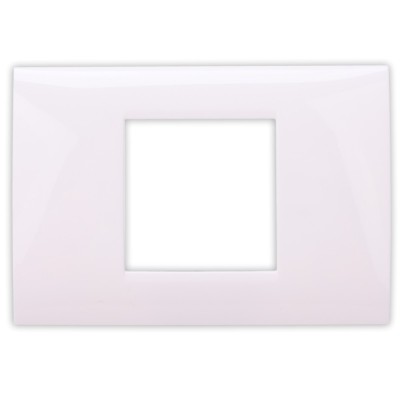 Rama Hoff BL-40802, 2 module, alb, pentru priza / intrerupator foto