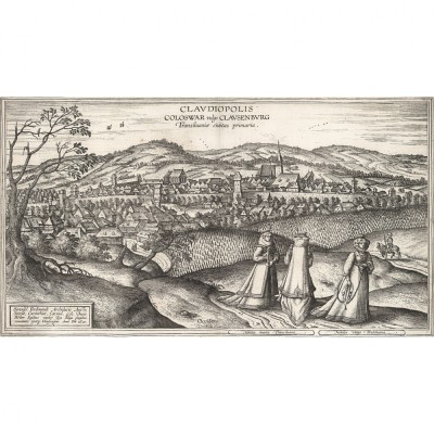 Plan Cluj, Georg Braun, Franz Hogenberg, 1618, 50x70cm, repro foto